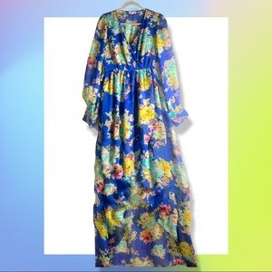 💙BLUE💙 Floral Miss Avenue High Low Dress